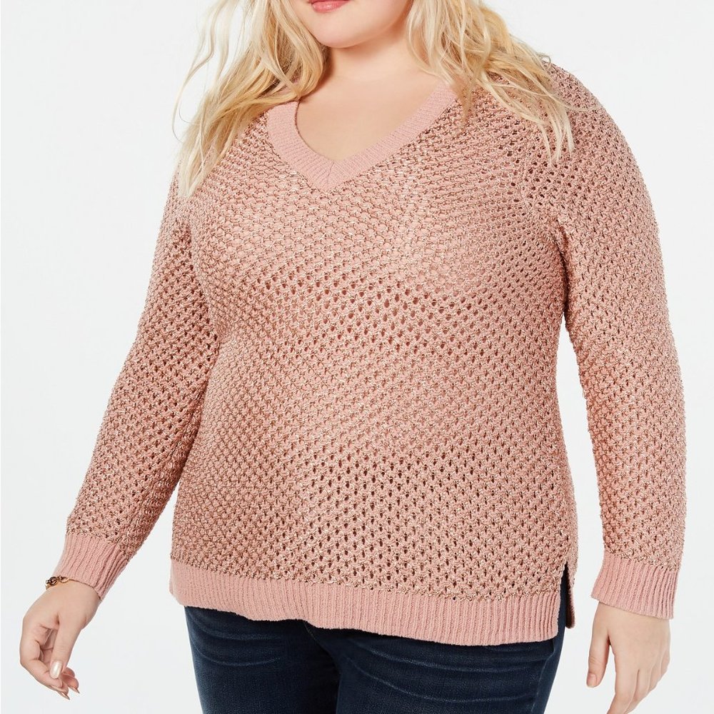 I.N.C. Plus Size Pointelle Pullover Sweater 3X